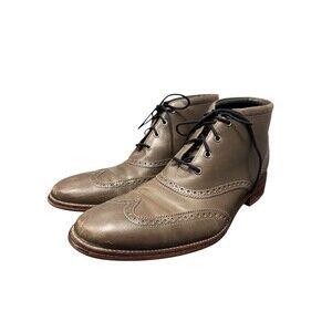 Cole Haan Mens Ankle Boots Liam Chukka Size 12 M US Wingtip Leather Army Green